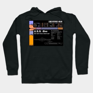 Computer Readout Showing U.S.S. Siva Destroyer Hoodie